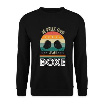 I Can't I Boxing - Boxer Geschenkidee - Unisex Pullover - Schwarz - Vorne - Alina (178cm) & Michal (187cm)