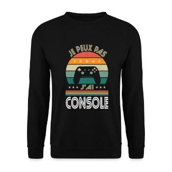 I Can't I Have Console - Gamer Gift Idea - Unisex Sweatshirt - black - Front - Alina (178cm) & Michal (187cm)
