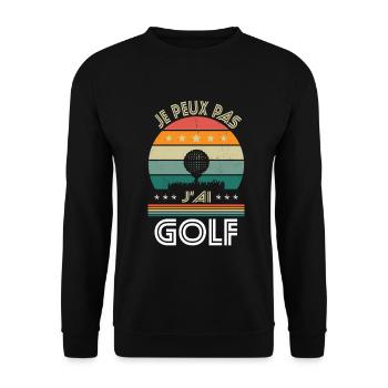 I Can't I Have Golf - Golfer Geschenkidee - Unisex Pullover - Schwarz - Vorne - Alina (178cm) & Michal (187cm)