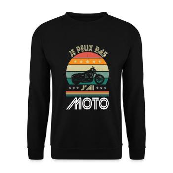 I Can't I Have Motorcycle - Biker Gift Idea - Unisex Sweatshirt - black - Front - Alina (178cm) & Michal (187cm)