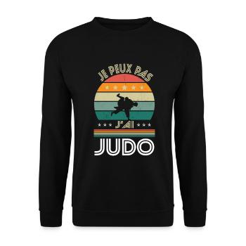 Ich kann nicht Ich habe Judo - Judoka Geschenkidee - Unisex Pullover - Schwarz - Vorne - Alina (178cm) & Michal (187cm)