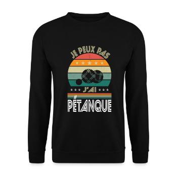 I can't I have Pétanque - Bouliste Gift Idea - Unisex Sweatshirt - black - Front - Alina (178cm) & Michal (187cm)