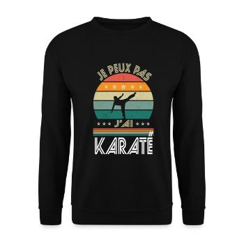 I Can't I Karate - Karateka Gift Idea - Unisex Sweatshirt - black - Front - Alina (178cm) & Michal (187cm)
