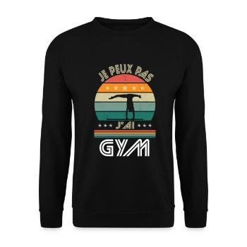 I Can't I Have Gym - Turner-Geschenkidee - Unisex Pullover - Schwarz - Vorne - Alina (178cm) & Michal (187cm)