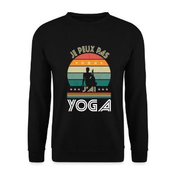 I Can't I Have Yoga - Gift Idea - Unisex Sweatshirt - black - Front - Alina (178cm) & Michal (187cm)