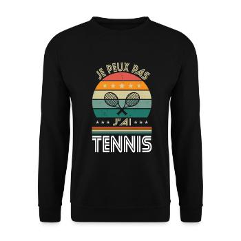 I Can't I Have Tennis - Tennisman Gift Idea - Unisex Sweatshirt - black - Front - Alina (178cm) & Michal (187cm)