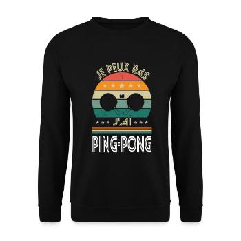 I can't I have Ping-Pong - Table tennis gift idea - Unisex Sweatshirt - black - Front - Alina (178cm) & Michal (187cm)