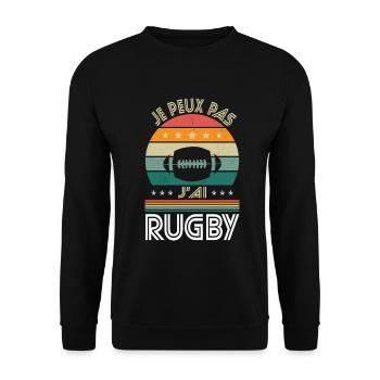 I Can't I Have Rugby - Rugby Man Gift Idea - Unisex Sweatshirt - black - Front - Alina (178cm) & Michal (187cm)