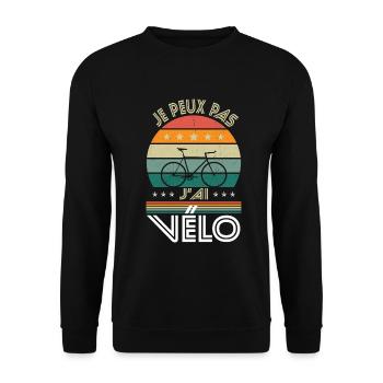 I Can't I Have Bike - Fahrrad-Geschenkidee - Unisex Pullover - Schwarz - Vorne - Alina (178cm) & Michal (187cm)