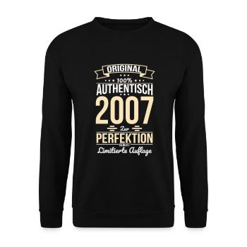 18th Birthday - Original 2007 100% Authentic - Unisex Sweatshirt - black - Front - Alina (178cm) & Michal (187cm)