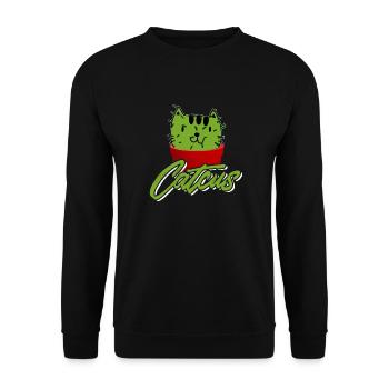 Catcus drôle Cactus Cat Pun shirt - Sweat-shirt Unisexe - noir - Devant - Alina (178cm) & Michal (187cm)