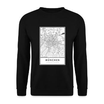 Munich Munich Map Citymap Map - Unisex Sweatshirt - black - Front - Alina (178cm) & Michal (187cm)
