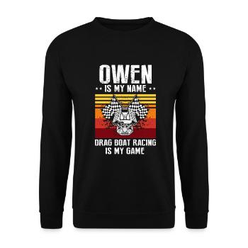 Conception de bateaux de course pour les courses de dragsters - Sweat-shirt Unisexe - noir - Devant - Alina (178cm) & Michal (187cm)