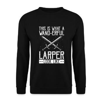 Larping for fantasy role-playing games and sword fights - Unisex Sweatshirt - black - Front - Alina (178cm) & Michal (187cm)