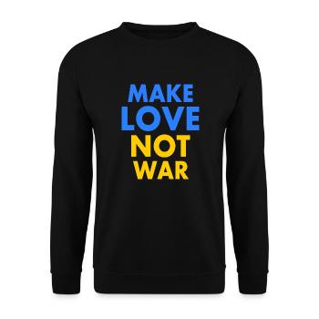 Make love not war - Unisex Pullover - Schwarz - Vorne - Alina (178cm) & Michal (187cm)
