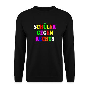 Schüler gegen rechts - Unisex Pullover - Schwarz - Vorne - Alina (178cm) & Michal (187cm)