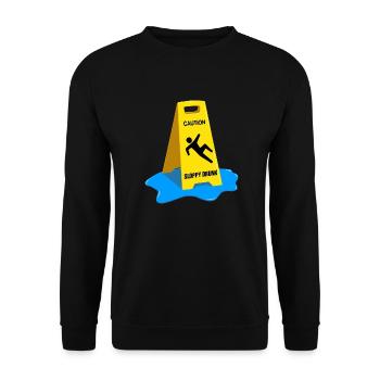 Caution Sloppy Drunk - Unisex Sweatshirt - black - Front - Alina (178cm) & Michal (187cm)