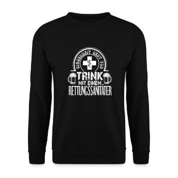 Sanitäter - Unisex Pullover - Schwarz - Vorne - Alina (178cm) & Michal (187cm)