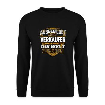 VERKÄUFER - Der Auserwählte - Unisex Pullover - Schwarz - Vorne - Alina (178cm) & Michal (187cm)