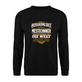 MESSTECHNIKER - Der Auserwählte - Unisex Pullover - Schwarz - Vorne - Alina (178cm) & Michal (187cm)