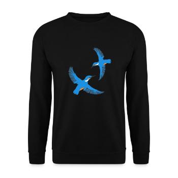 kingfisher - Unisex Sweatshirt - black - Front - Alina (178cm) & Michal (187cm)