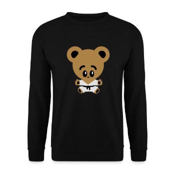 kung fu bear - Unisex Sweatshirt - black - Front - Alina (178cm) & Michal (187cm)