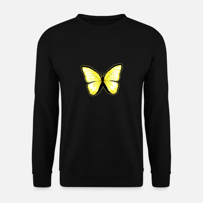 Papillon jaune citron papillon - Sweat-shirt Unisexe - noir