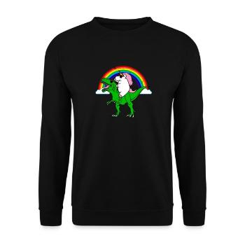 Dinosaur and unicorns gift - Unisex Sweatshirt - black - Front - Alina (178cm) & Michal (187cm)