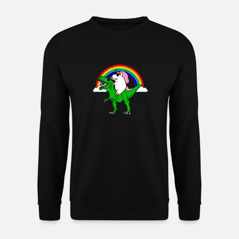 Dinosaurier und Einhörner Geschenk - Unisex Pullover - Schwarz