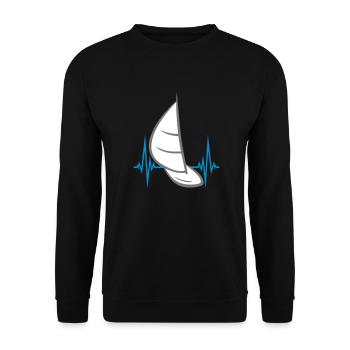 pulse frequency heart beat sea waves boat sailing s - Unisex Sweatshirt - black - Front - Alina (178cm) & Michal (187cm)