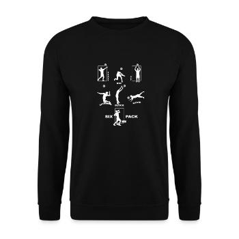 Super funny volleyball design - Unisex Sweatshirt - black - Front - Alina (178cm) & Michal (187cm)