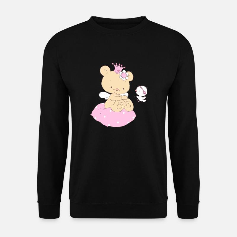 Bear princess on cushion - Unisex Pullover - Schwarz