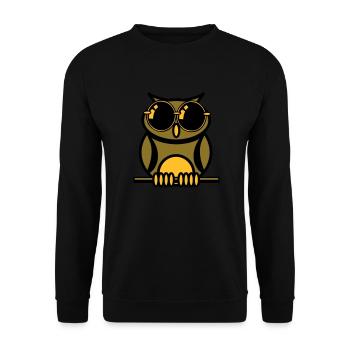 OWL sunglasses - Unisex Sweatshirt - black - Front - Alina (178cm) & Michal (187cm)