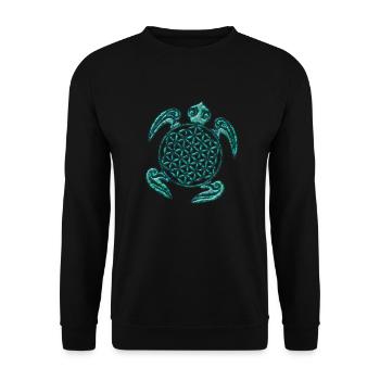 Flower of Life - Turtle 1 - Unisex Pullover - Schwarz - Vorne - Alina (178cm) & Michal (187cm)