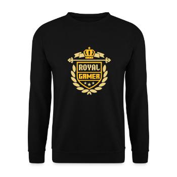 Royal Gamer (blason) - Sweat-shirt Unisexe - noir - Devant - Alina (178cm) & Michal (187cm)