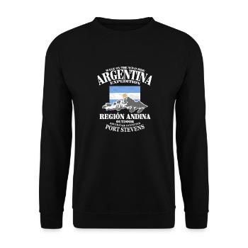 Argentina - Flag & Mountains - Unisex Sweatshirt - black - Front - Alina (178cm) & Michal (187cm)
