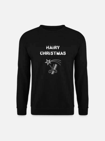 Hairy Christmas - Friseur Weihnachten Frisur - Unisex Pullover - Schwarz