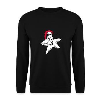 Super cooler falscher Weihnachtsstern - Unisex Pullover - Schwarz - Vorne - Alina (178cm) & Michal (187cm)