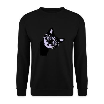 Cat, cute kitten - 2 colors - Sweat-shirt Unisexe - noir - Devant - Alina (178cm) & Michal (187cm)