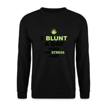 blunt day stress away - Unisex Pullover - Schwarz - Vorne - Alina (178cm) & Michal (187cm)
