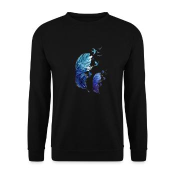 feather - Unisex Sweatshirt - black - Front - Alina (178cm) & Michal (187cm)