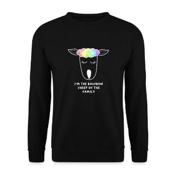 Rainbow Sheep rainbow sheep LGBTQ - Unisex Sweatshirt - black - Front - Alina (178cm) & Michal (187cm)