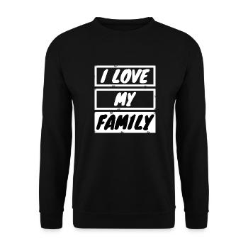 family - I love my family - Sweat-shirt Unisexe - noir - Devant - Alina (178cm) & Michal (187cm)