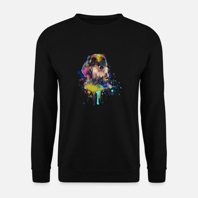 Illustration de teckel teckel teckel à poil dur - Sweat-shirt Unisexe - noir