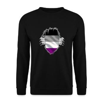 ASEXUAL - Pride Flag - Unisex Sweatshirt - black - Front - Alina (178cm) & Michal (187cm)