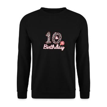 10. Geburtstag 10 Jahre altes Mädchen Leopard Schmetterling - Unisex Pullover - Schwarz - Vorne - Alina (178cm) & Michal (187cm)
