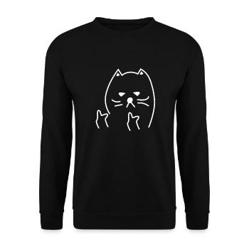 Méchant chat Angry Cat FCK Up gueule de bois mauvais regard - Sweat-shirt Unisexe - noir - Devant - Alina (178cm) & Michal (187cm)