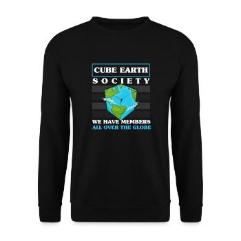 Funny Cube Earth Society Gift Members All Over The - Unisex Pullover - Schwarz - Vorne - Alina (178cm) & Michal (187cm)