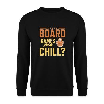 boardgames and chill - Unisex Pullover - Schwarz - Vorne - Alina (178cm) & Michal (187cm)