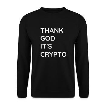 Gott sei Dank es ist Crypto - Unisex Pullover - Schwarz - Vorne - Alina (178cm) & Michal (187cm)